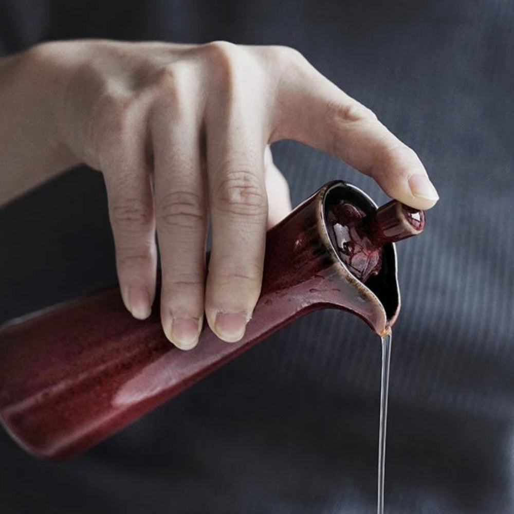 Japanese-Inspired Ceramic Condiment Bottle — product in use