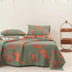 Ginkgo Orange Leaf Floral Pattern Coverlet — main product photo