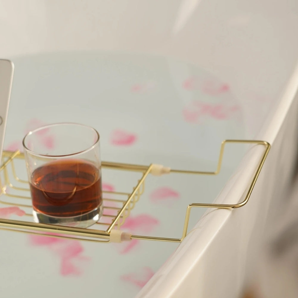 Adjustable Stainless Steel Bathtub Caddy Tray — product detail view