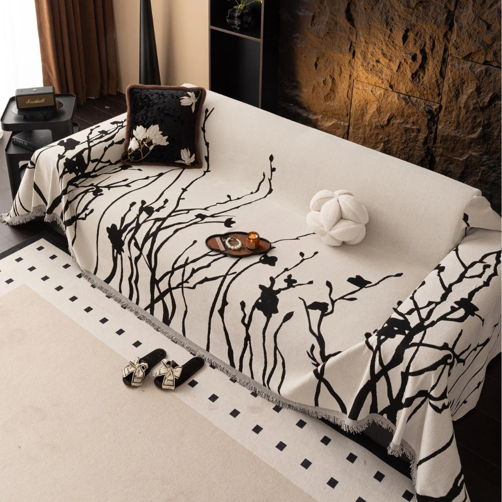 Twilight Branches Chenille Sofa Cover — product close-up