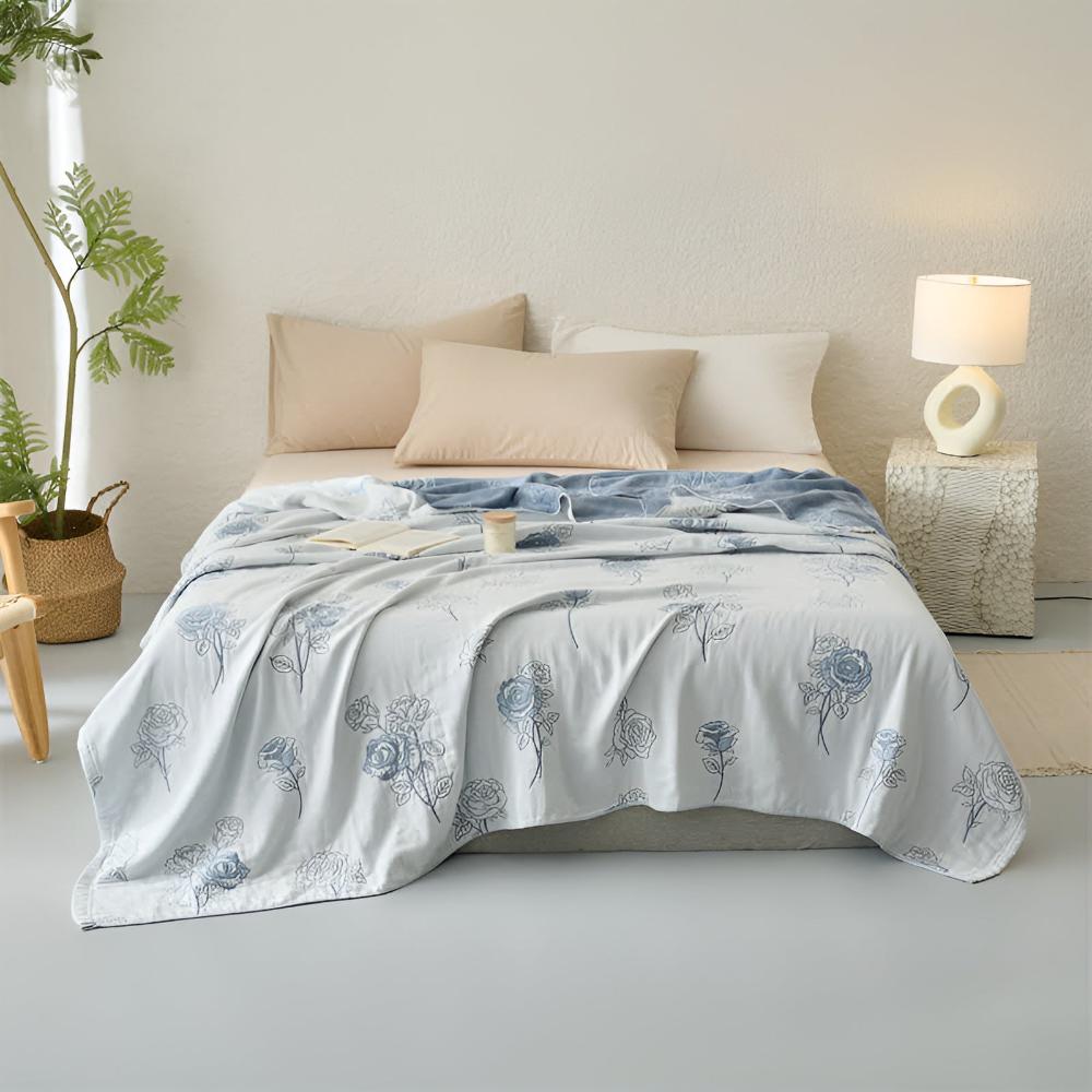 Serenity Rose Throw Blanket — main product photo