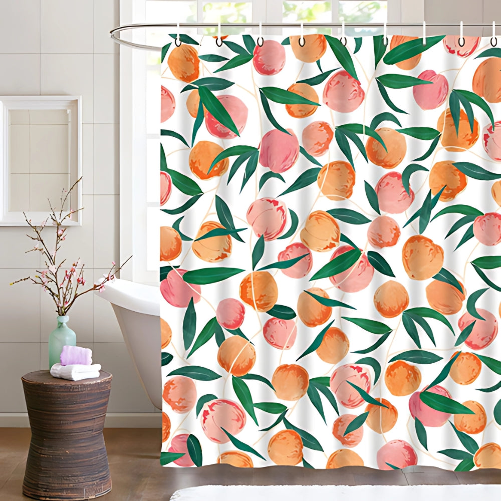 Fresh Peach Paradise Shower Curtain — main product photo