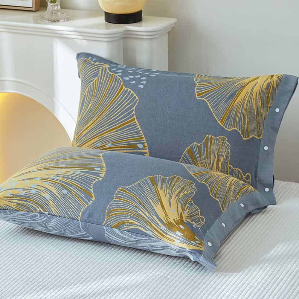 Golden Flora Pure Cotton Pillowcases | Twin Pack — main product photo