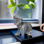 Black & White Spiral Elephant Figurine — product detail view