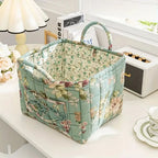Delicate Floral Canvas Storage Basket — main product photo
