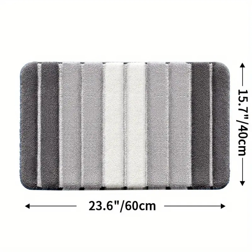 Lumiére Striped Absorbent Bath Mat — alternate angle view