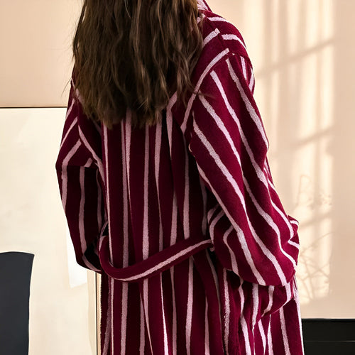 Allure Stripe Unisex Bathrobe — product detail view
