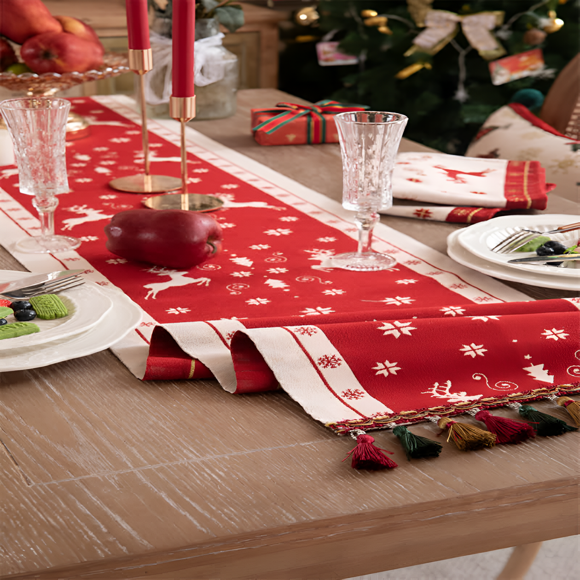 Luxe Merry Tasseled Runner Cloth — main product photo
