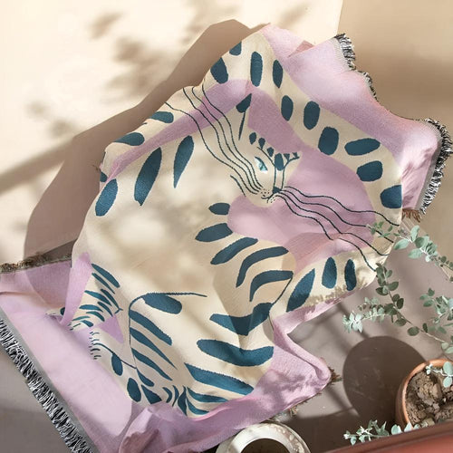Artful She Tiger Throw Blanket — product detail view
