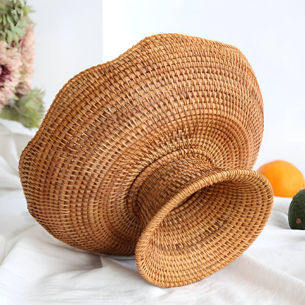 Natural Rattan Handwoven Fruit Basket — product close-up