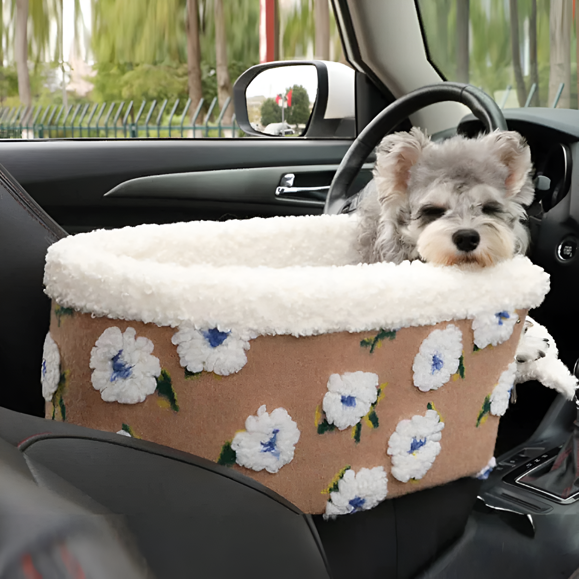 Fluff Floral Car Pet Booster Seat — main product photo