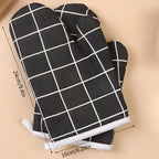 Heatproof Grid Pattern Kitchen Mitts — product feature detail