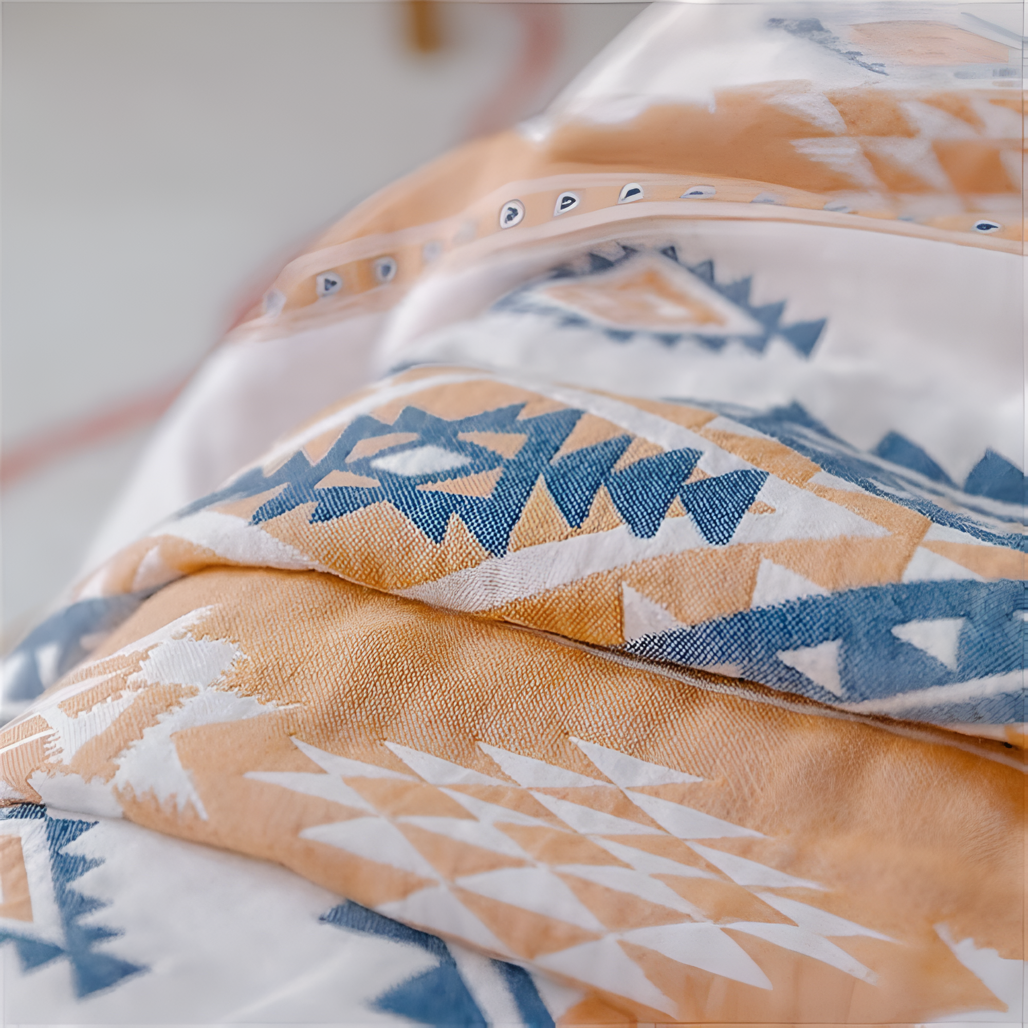Serene Boho Style Cotton Blanket — product detail view