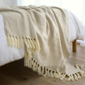 Herringbone Tassel Knit Blanket — size and scale reference