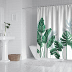 Tropical Monstera Leaves Shower Curtain — product detail view