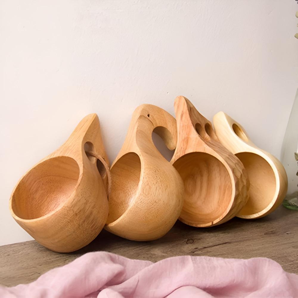 Rubberwood Artisan Mug Collection — product in use