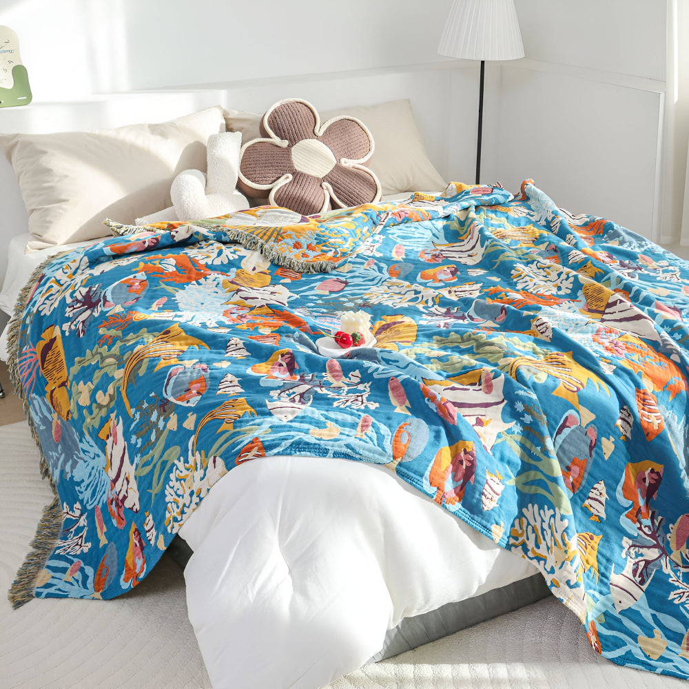 Underwater Coral Cotton Blanket — main product photo