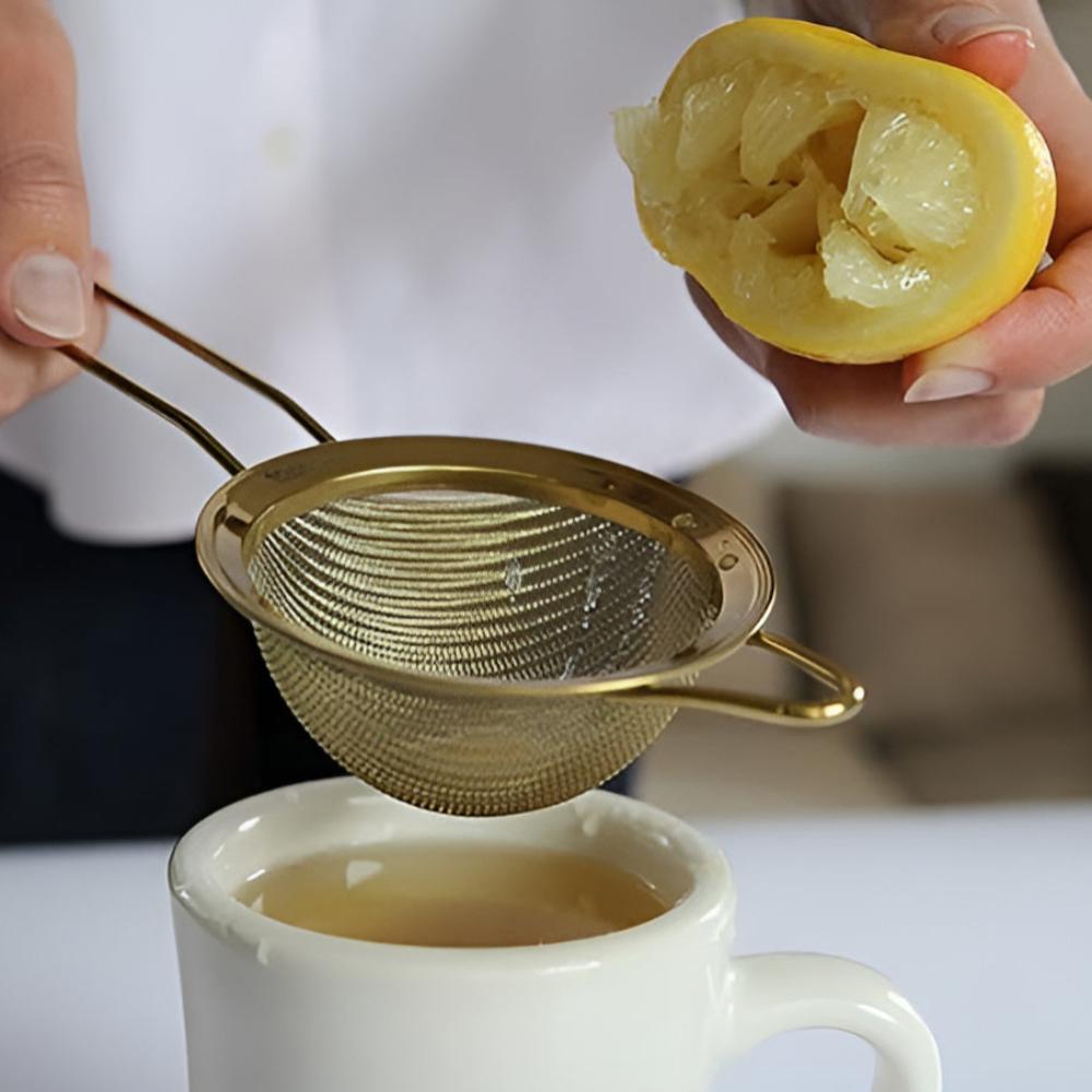 Gold Fine Mesh Strainer — product detail view