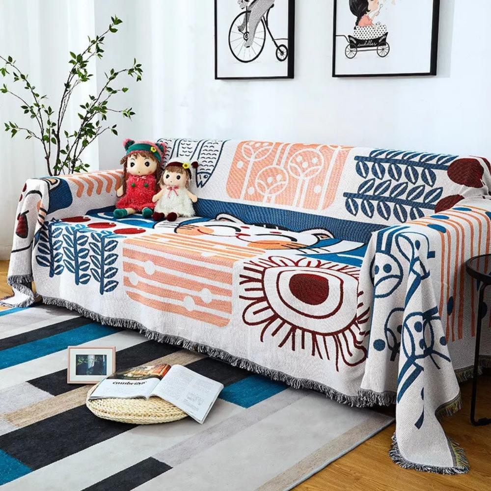 Tassel Tide All-Season Sofa Cover — product feature detail