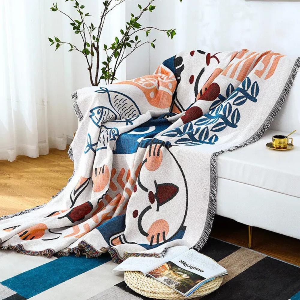 Tassel Tide All-Season Sofa Cover — size and scale reference