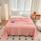 Blush Waffle Checkered Blanket — main product photo