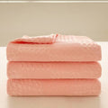 Blush Waffle Checkered Blanket — size and scale reference