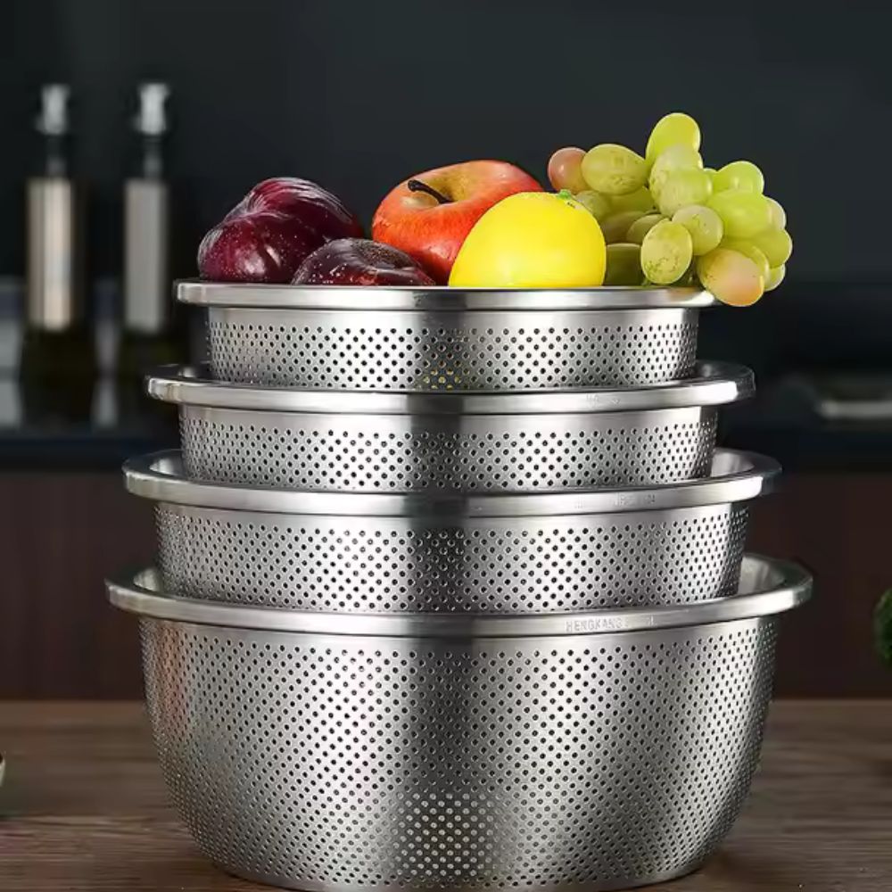 Rinse Mix Stainless Colander Duo Set — additional view