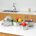 Rinse Mix Stainless Colander Duo Set — product in use