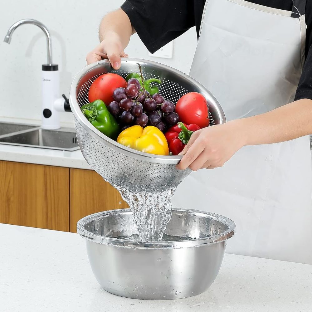 Rinse Mix Stainless Colander Duo Set — main product photo