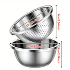 Rinse Mix Stainless Colander Duo Set — product feature detail