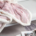 Fluffy Stripes Sherpa Blanket — product detail view
