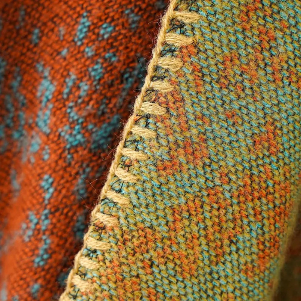 Baroque Pattern Warm Blanket Shawl — product detail view