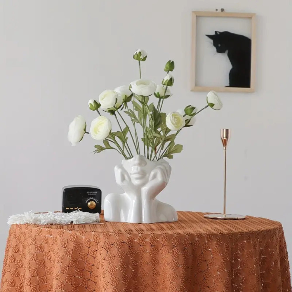 Half Face Modern Flower Vase — product detail view