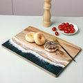 Ocean Wave Resin Acacia Wood Cutting Board — main product photo