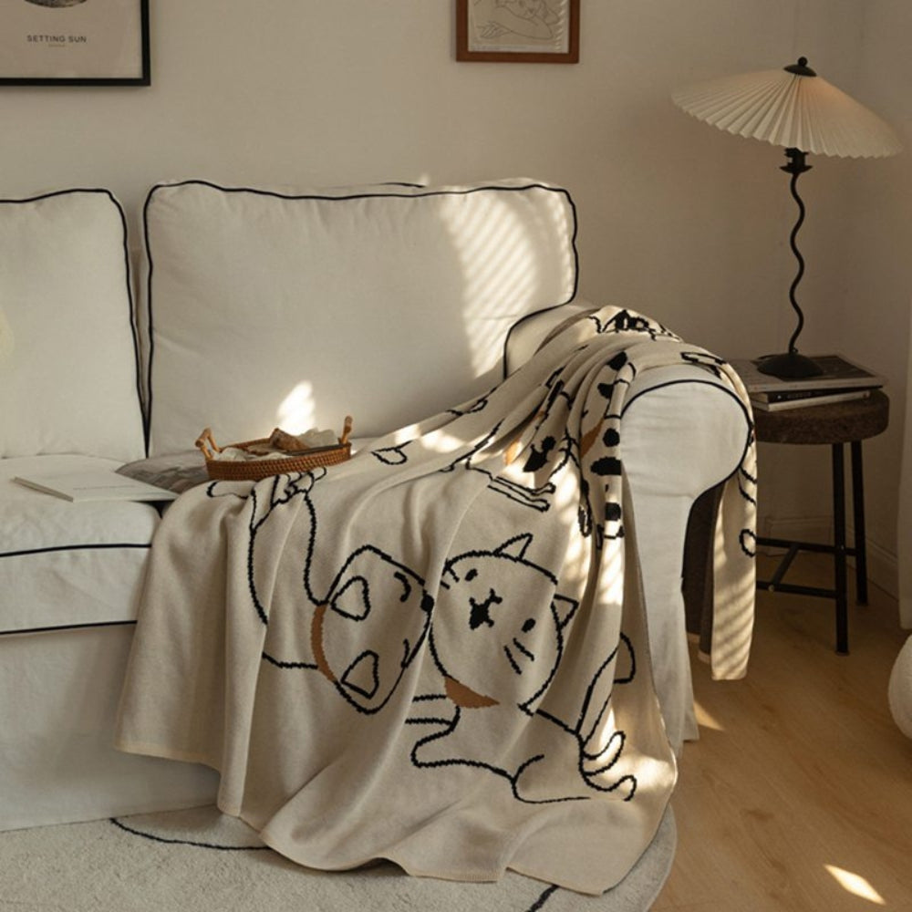 Purrsoft Cotton Nap Blanket — product in use