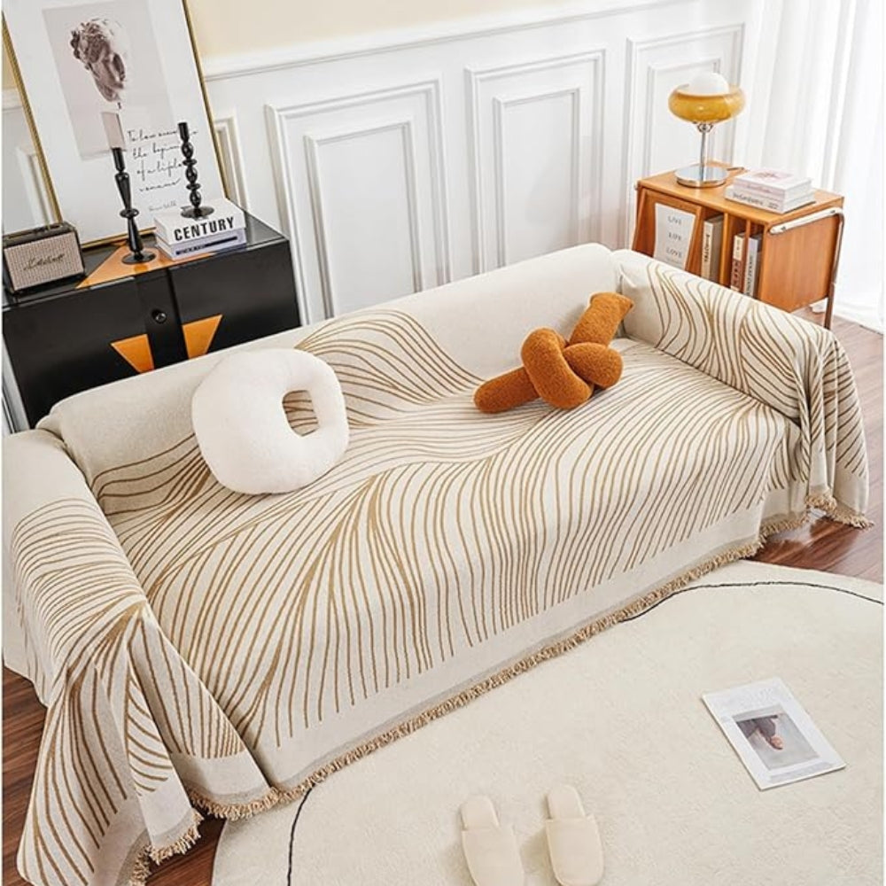 Calista Wave Chenille Sofa Cover — lifestyle shot