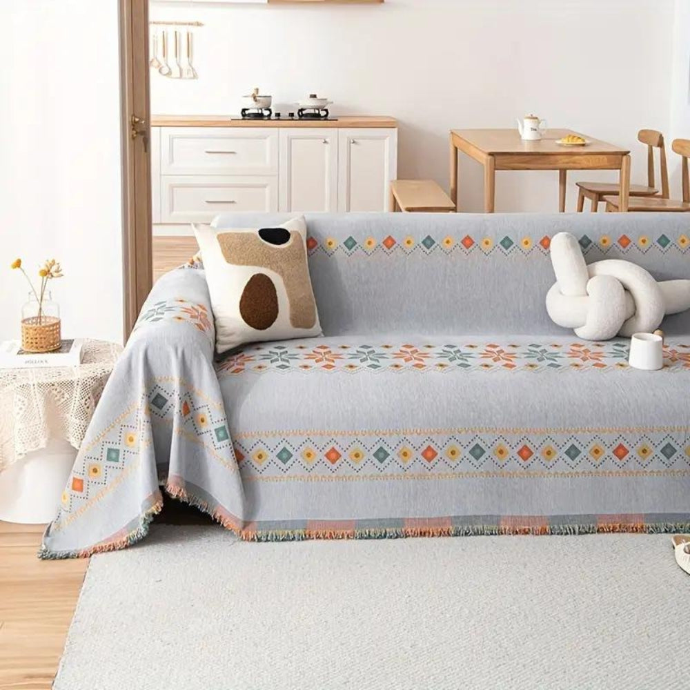 Stylish Boho Sofa Cover — product in use
