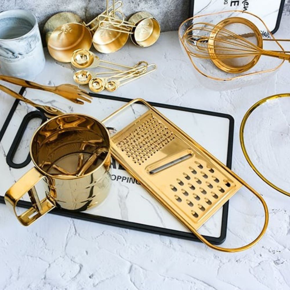 Golden Stainless Steel Grater — product in use