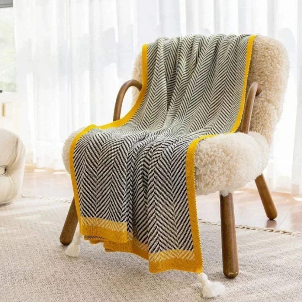 Golden Chevron Luxe Blanket — main product photo