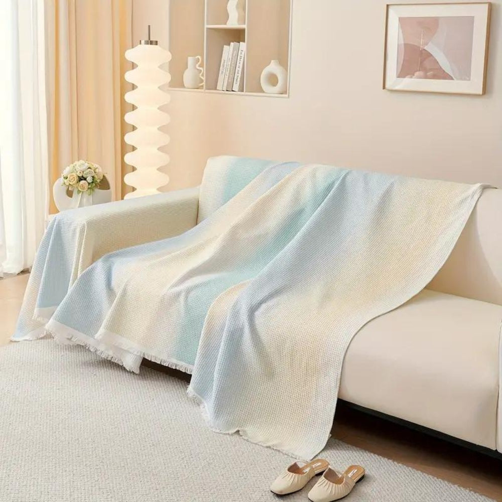 Rainbow Cooling Sofa Cover — product in use