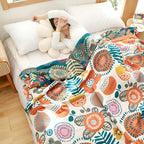 Boho Cartoon Flower Blanket — product detail view