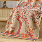 Vibrant Tree Cotton Tassel Towel — product detail view