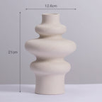 Nordic Beige Ceramic Flower Vase — alternate angle view