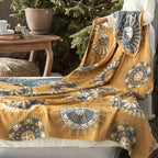 Blossom Radiance Circle Cotton Blanket — product detail view