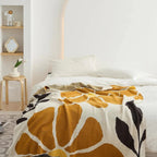 Scandinavian Bold Floral Print Blanket — product detail view