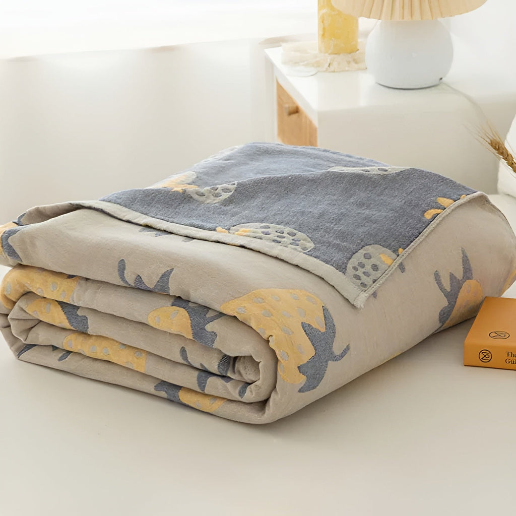 Strawberry Gauze Cotton Blanket — product close-up