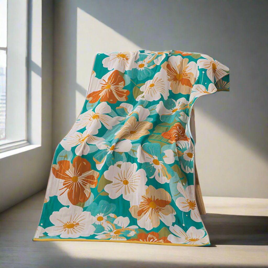 Vibrant Petals Gauze Bath Towel — main product photo