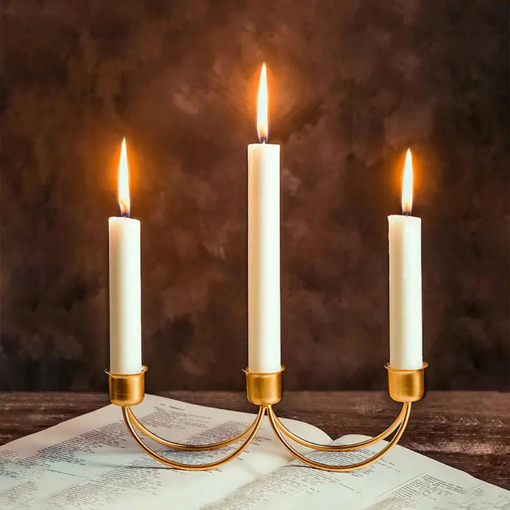 Gilded Trio Iron Candle Holder — main product photo