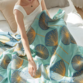 Floral Dandelion Cotton Blanket — alternate angle view