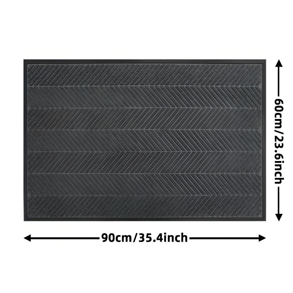 Chevron Ridges Non-Slip Door Mat — material texture close-up